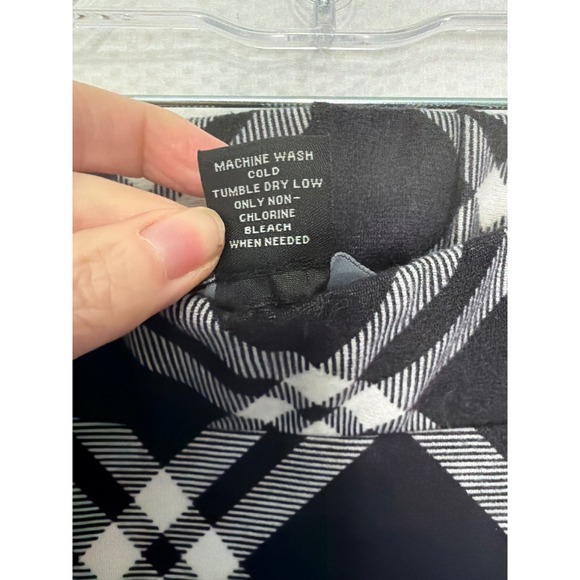 Robert Louis Black White Plaid Button Front A-Line Skirt Plus Size 1X NWT - Picture 7 of 10
